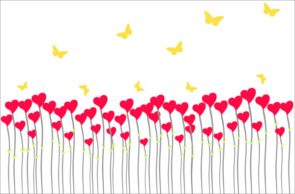 free vector Heartshaped vector butterfly can