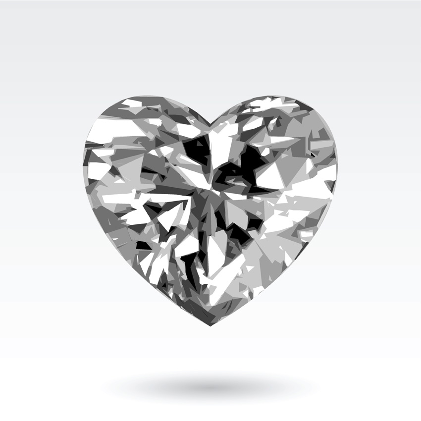 free vector Heartshaped vector diamond jewelry pendant