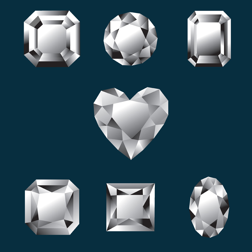 free vector Heartshaped vector diamond jewelry pendant