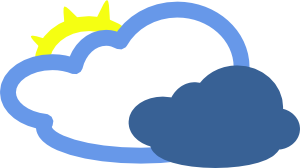 free vector Heavy Clouds And Sun Weather Symbol clip art