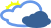 free vector Heavy Clouds And Sun Weather Symbol clip art