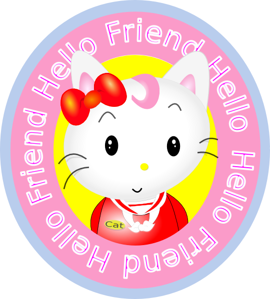 free vector Hello Friend Cat clip art