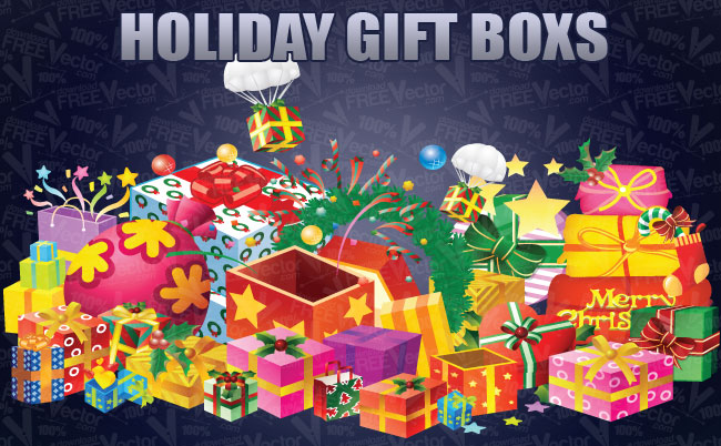 free vector Holiday Gift Boxes