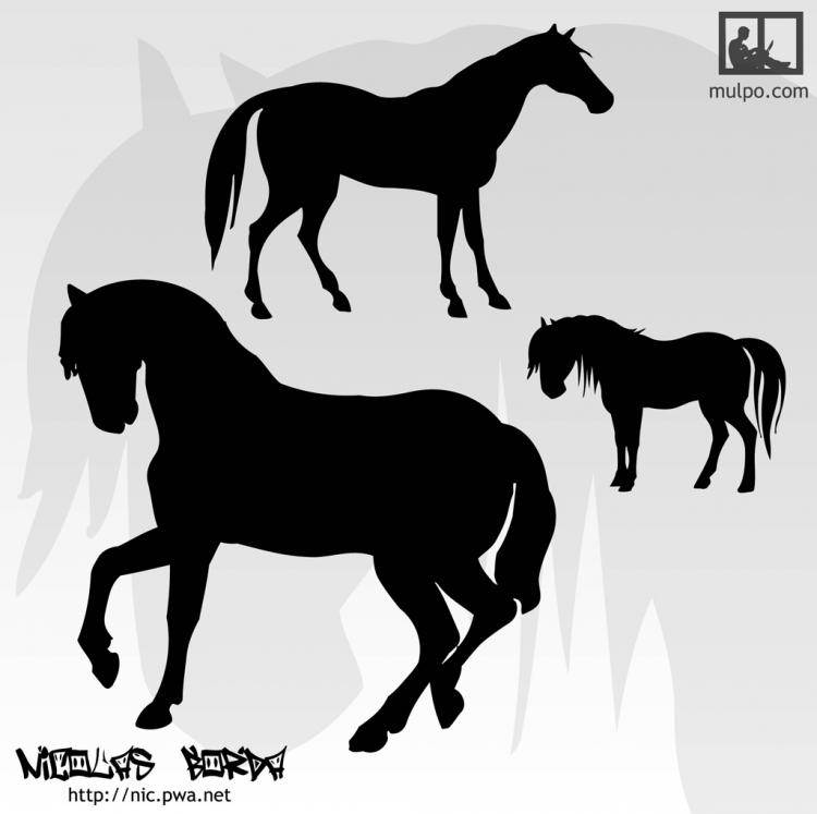 free vector Horses Silhouettes