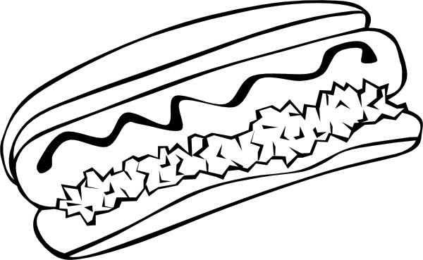 free vector Hot Dog (b And W) clip art