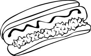 free vector Hot Dog (b And W) clip art