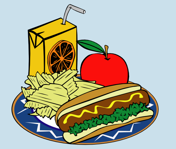 free vector Hotdog Apple Juice Chips Mustard clip art