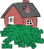 free vector House Sitting On A Pile Of Money clip art
