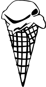 free vector Ice Cream Cone (1 Scoop) (b And W) clip art