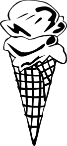 free vector Ice Cream Cone (2 Scoop) (b And W) clip art