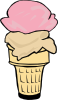 free vector Ice Cream Cone (2 Scoop) clip art