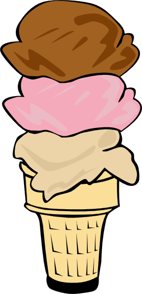free vector Ice Cream Cone (3 Scoop) clip art