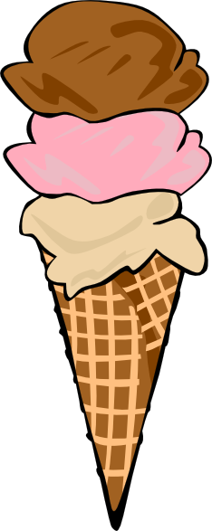 free vector Ice Cream Cone (3 Scoop) clip art