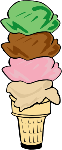 free vector Ice Cream Cone (4 Scoop) clip art