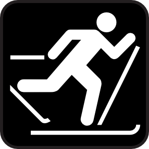 free vector Ice Skiing Map Sign clip art