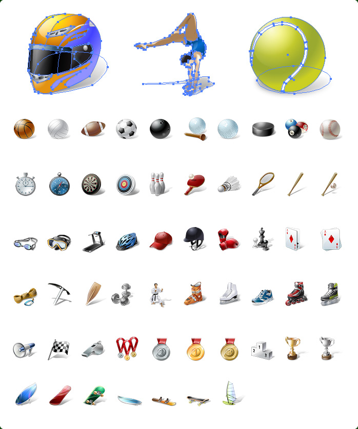 free vector Icons-Land Sport Vector Icons