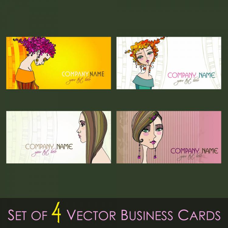 free vector Illustration card template 02 vector