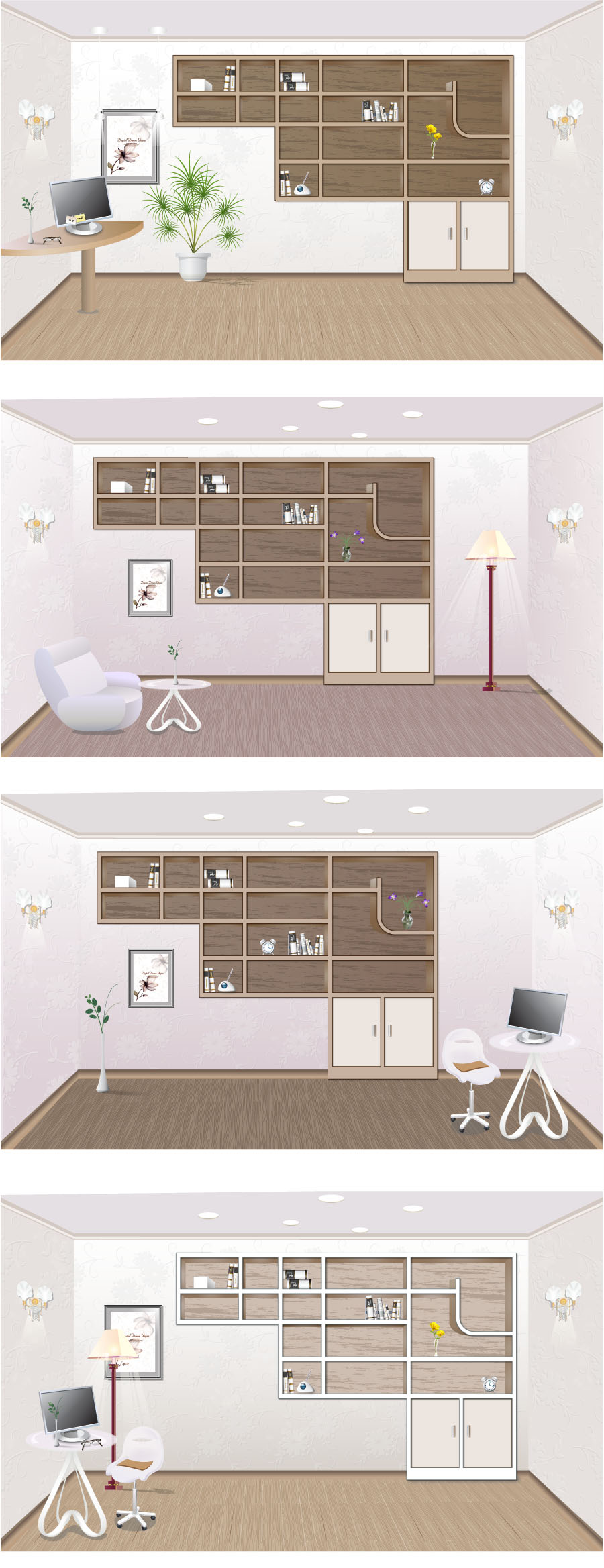 free vector Indoor home furnishings vector 2