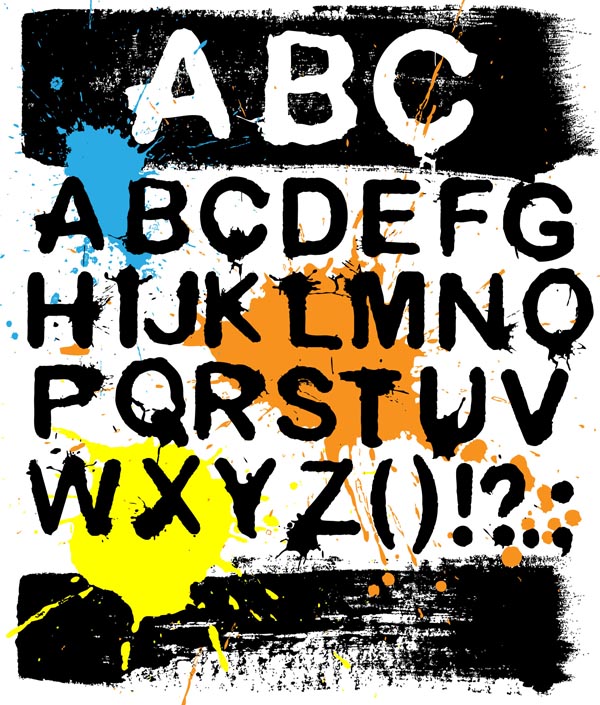 free vector Ink letters vector