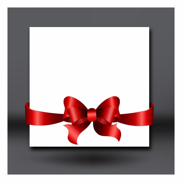 free vector Invitation card with red ribbon and bow.