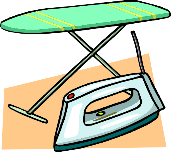 free vector Ironing Board And Iron clip art