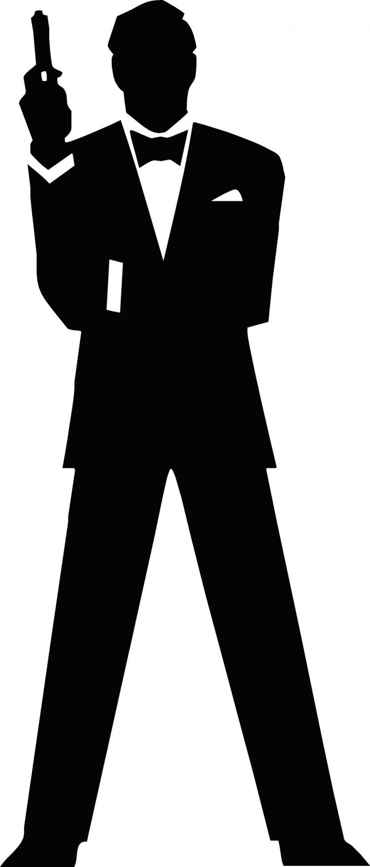 free vector James Bond Secret Agent 007 Black & White Silo