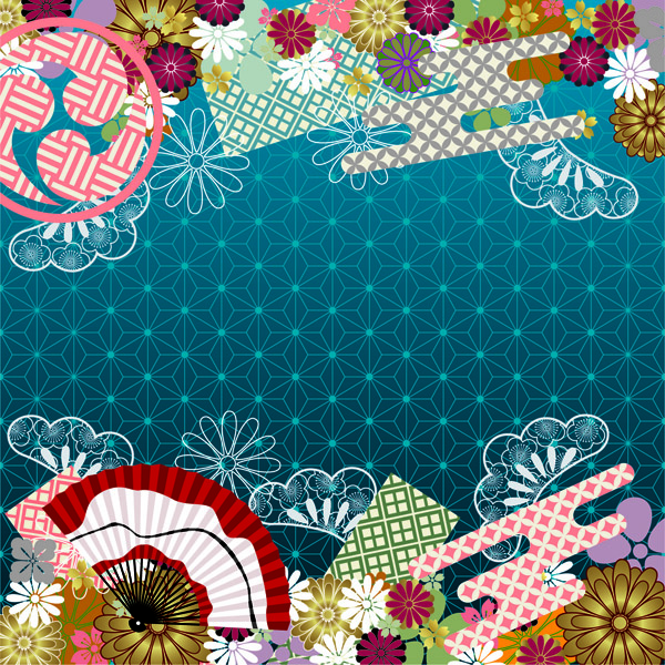 free vector Japanese wind pattern background vector