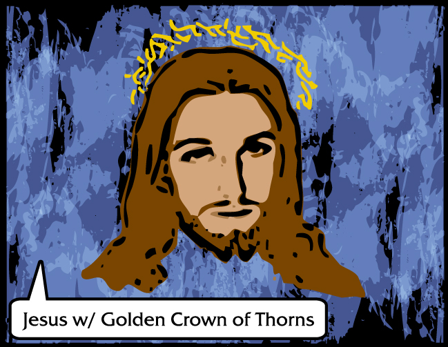 free vector Jesus Vector with Golden Crown of Thorns - Free Vector
