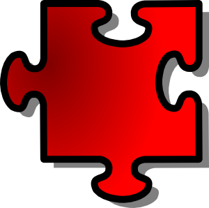 free vector Jigsaw Red clip art