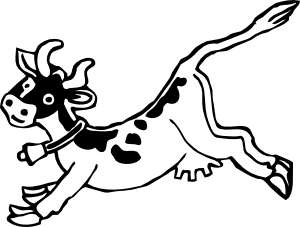 free vector Jumping Cow clip art