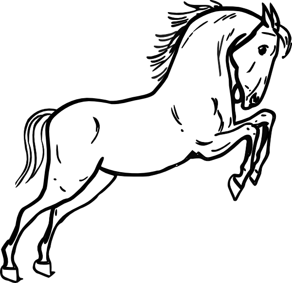 free vector Jumping Horse Outline clip art