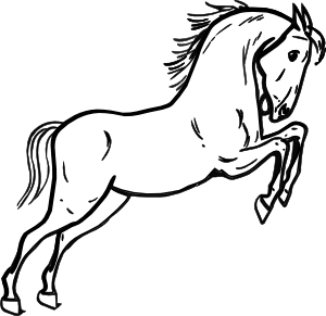 free vector Jumping Horse Outline clip art