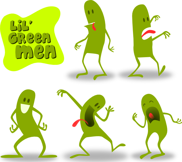 free vector Kablam Lil Green Men clip art