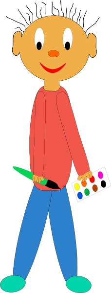 kid with paintbrush vector