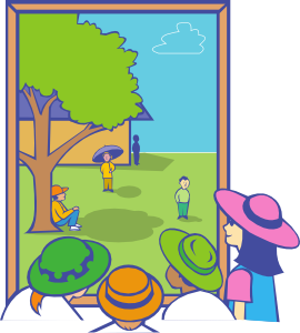 free vector Kids Looking Out Window clip art
