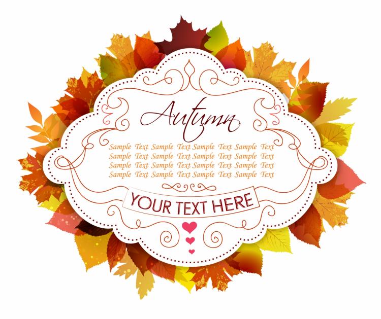 free vector Label with autumn leaves