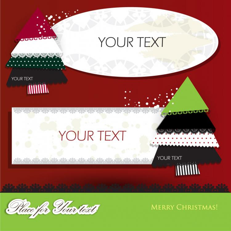 free vector Lace christmas tree puzzle 02 vector