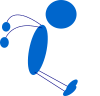 free vector Landing Blue Stick Man clip art