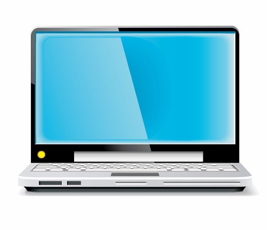 Laptop Blue Screen (7672) Free EPS Download / 4 Vector