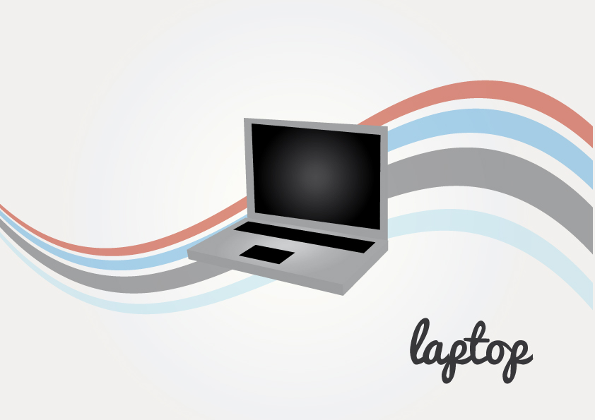 free vector Laptop Vector in vintage style background vector