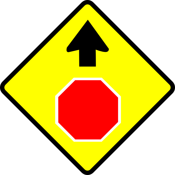 free vector Leomarc Caution Stop Sign clip art