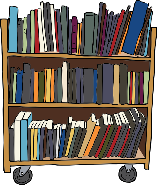 free vector Library Book Cart clip art