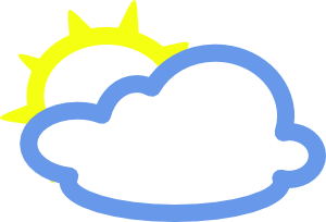 free vector Light Clouds And Sun Weather Symbol clip art
