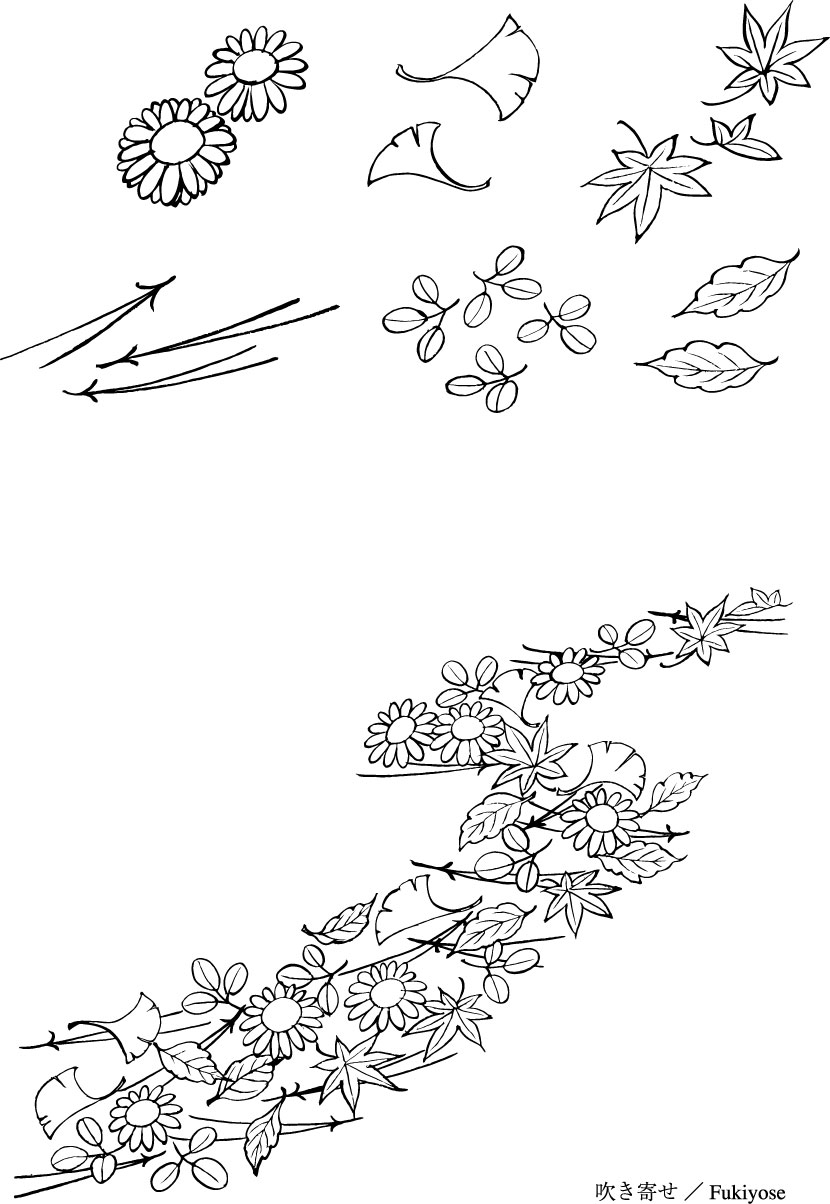 free vector Line drawing of flowers -14