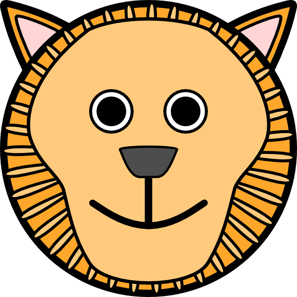 free vector Lion Rounded Face clip art