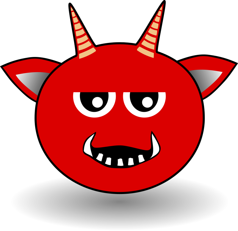 free vector Little Red Devil Head Cartoon