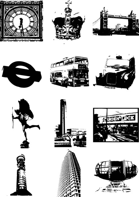 free vector London city silhouette vector elements