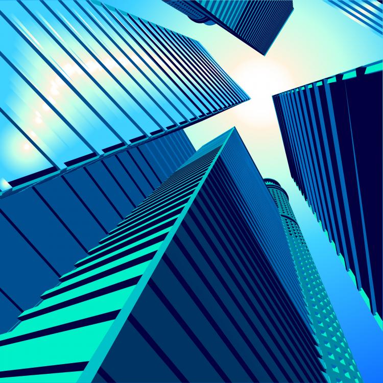 free vector Look up highrise buildings vector