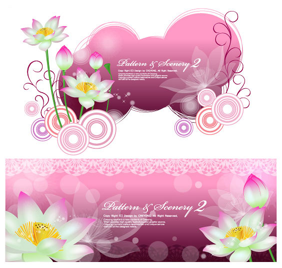 free vector Lotus and vector fantasy background