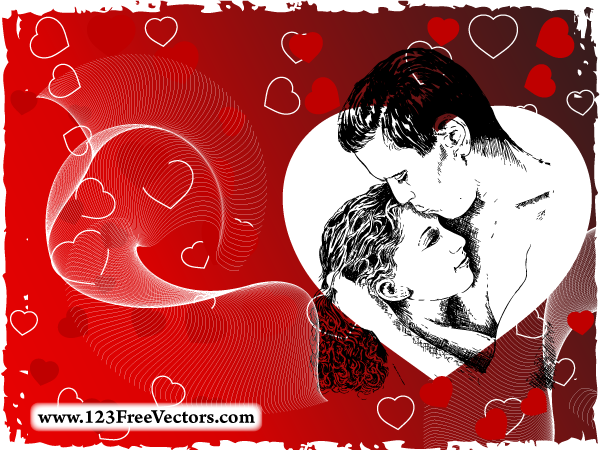 free vector Love Couple Vector Image